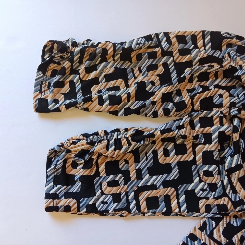 Dress Glamour, Faux wrap Dress geometric, Full stretch, Business,Formal,sz 6. - Picture 9 of 17